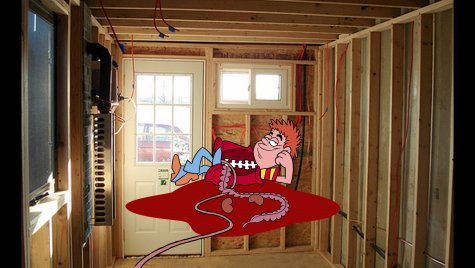 Jordan Wolfson
Still from Raspberry Poser, 2012
Projected video animation, color, sound, white carpet, loop, 13:54
Courtesy of the artist, David Zwirner, New York and Sadie Coles HQ, London