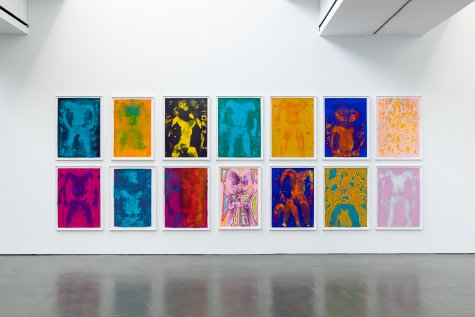 Installationsansicht
Kunsthalle Düsseldorf
Keltie Ferris
“Chorus”, 2019–2022
Öl, pulverisiertes Pigment und Vinylfarbe auf Papier, je ca. 104 × 74 cm
Courtesy: Kadel Willborn, Düsseldorf &amp; KLEMM’S, Berlin
Foto: Katja Illner