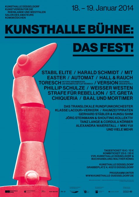 Kunsthalle BÜHNE: DAS FEST!
18.1. – 19.1.2014