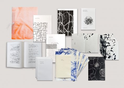 Jennifer Eckert
In ihren Künstlerinnenbüchern nimmt Jennifer Eckert Bezug auf das Buch als Konzept und Raum, und untersucht dabei die daraus resultierenden Möglichkeiten der Übertragung von Sprache mit Verweis auf Zeit, Prozess und Kombinatorik im Hinblick auf ihre Gestalt.