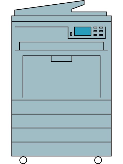 Grafikskizze eines Druckers
