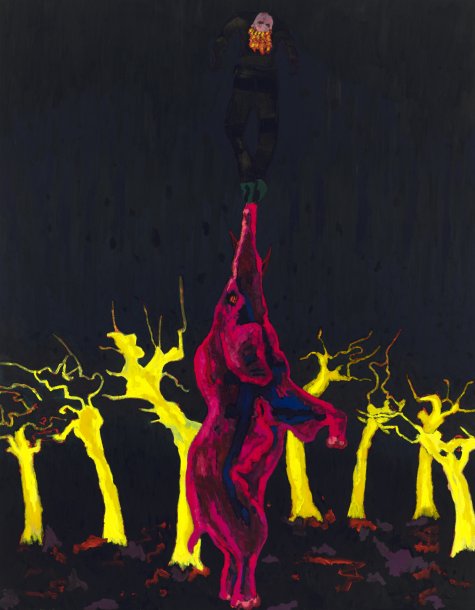 Florian Krewer
performance I, 2022
Öl auf Leinen
320 × 250 cm
© Florian Krewer 
Pinault Collection