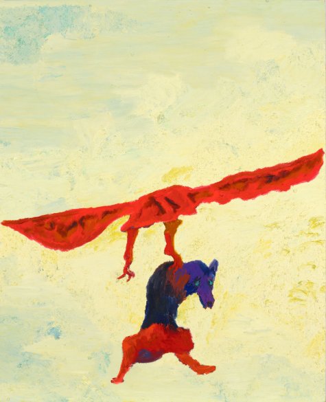 Florian Krewer 
capture, 2022 
Öl auf Leinen 
218 × 178 cm 
© Florian Krewer 
Privatsammlung, Courtesy Michael Werner Gallery, New York and London