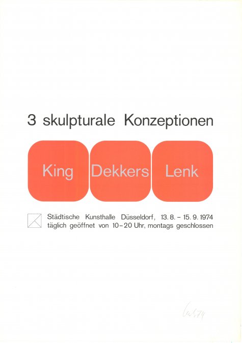 Ad Dekkers, “Die Linie”; Phillip King; Thomas Lenk, “Varia”
3 Skulpturale Konzeptionen
13.8. – 15.9.197