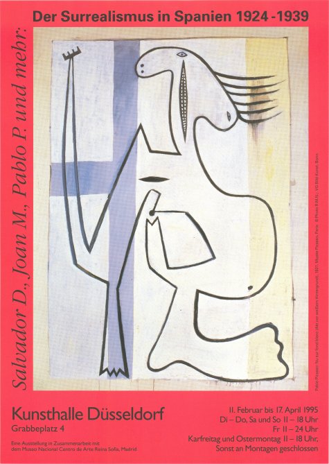 Der Surrealismus in Spanien 1924-1939
Salvador D., Joan M., Pablo P., und mehr
11.2. – 17.4.1995