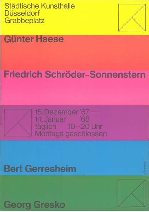 Guenter Haese, Friedrich Schröder-Sonnenstern, Bert Gerresheim, Georg Fresko
15.12.1967-14.01.1968