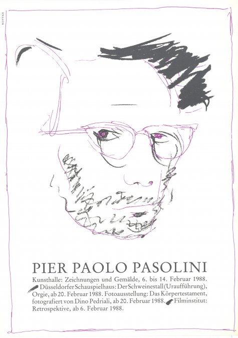 Zeichnungen und Gemälde
Pier Paolo Pasolini
6.2. – 14.2.1988