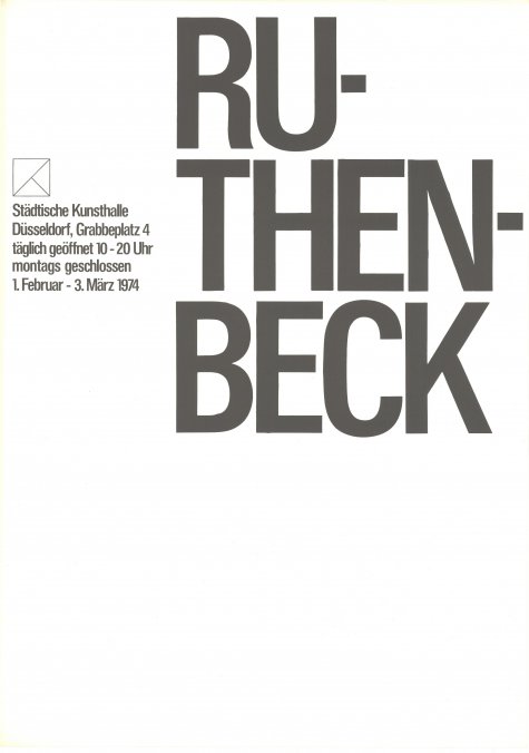 Objekte
Reiner Ruthenbeck
1.2. – 3.3.1974