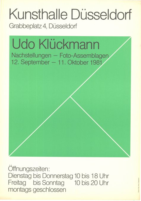 Nachstellungen. Foto-Assemblagen
Udo Klückmann
12.9. – 11.10.1981