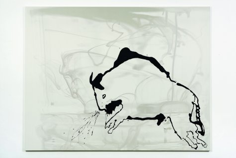 Marijke van Warmerdam
Dream machine‘s bison, 2007
Acrylic paint, inkjet printing on canvas
200 × 258 mm
Alberto Tashun Collection Amsterdam